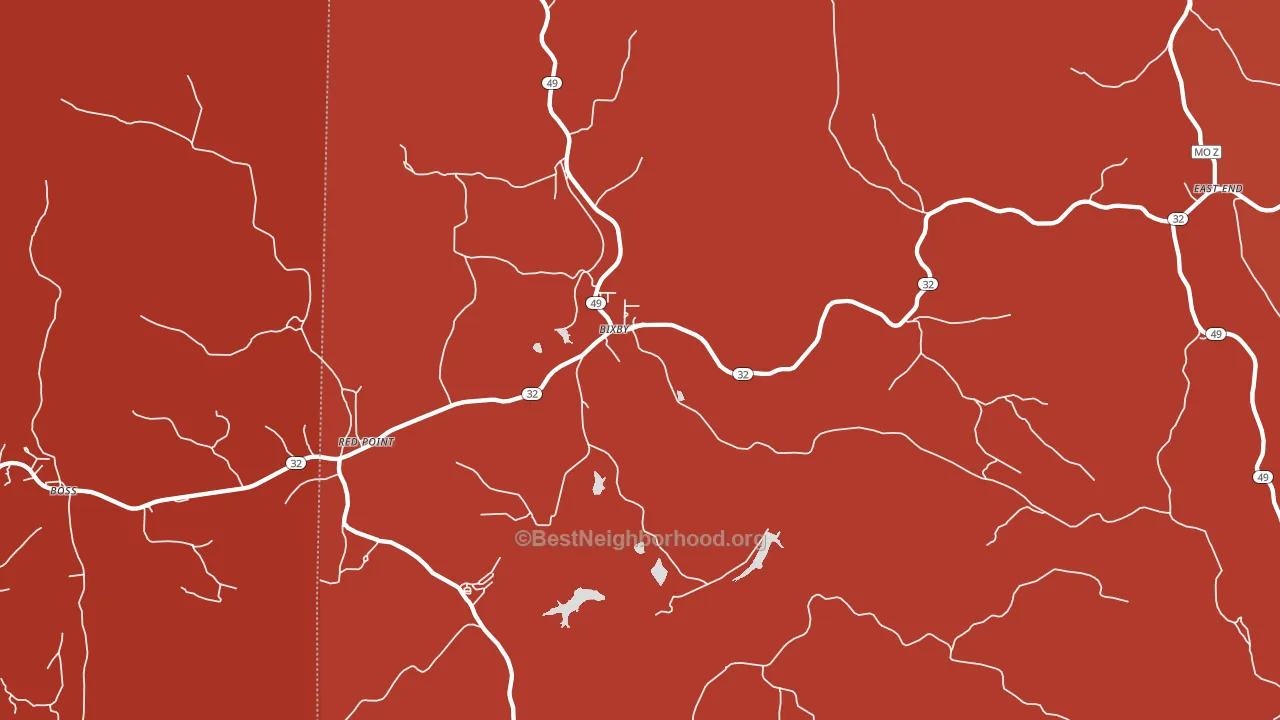 Bixby, MO block-group political-lean map
