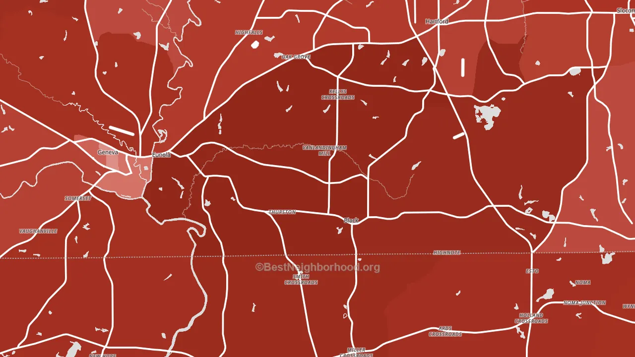 Black, AL block-group political-lean map