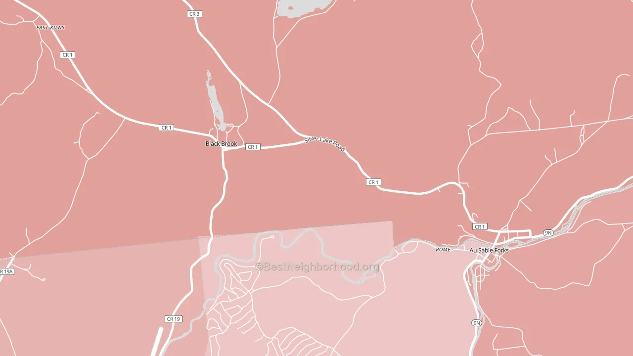 Black Brook, NY block-group political-lean map