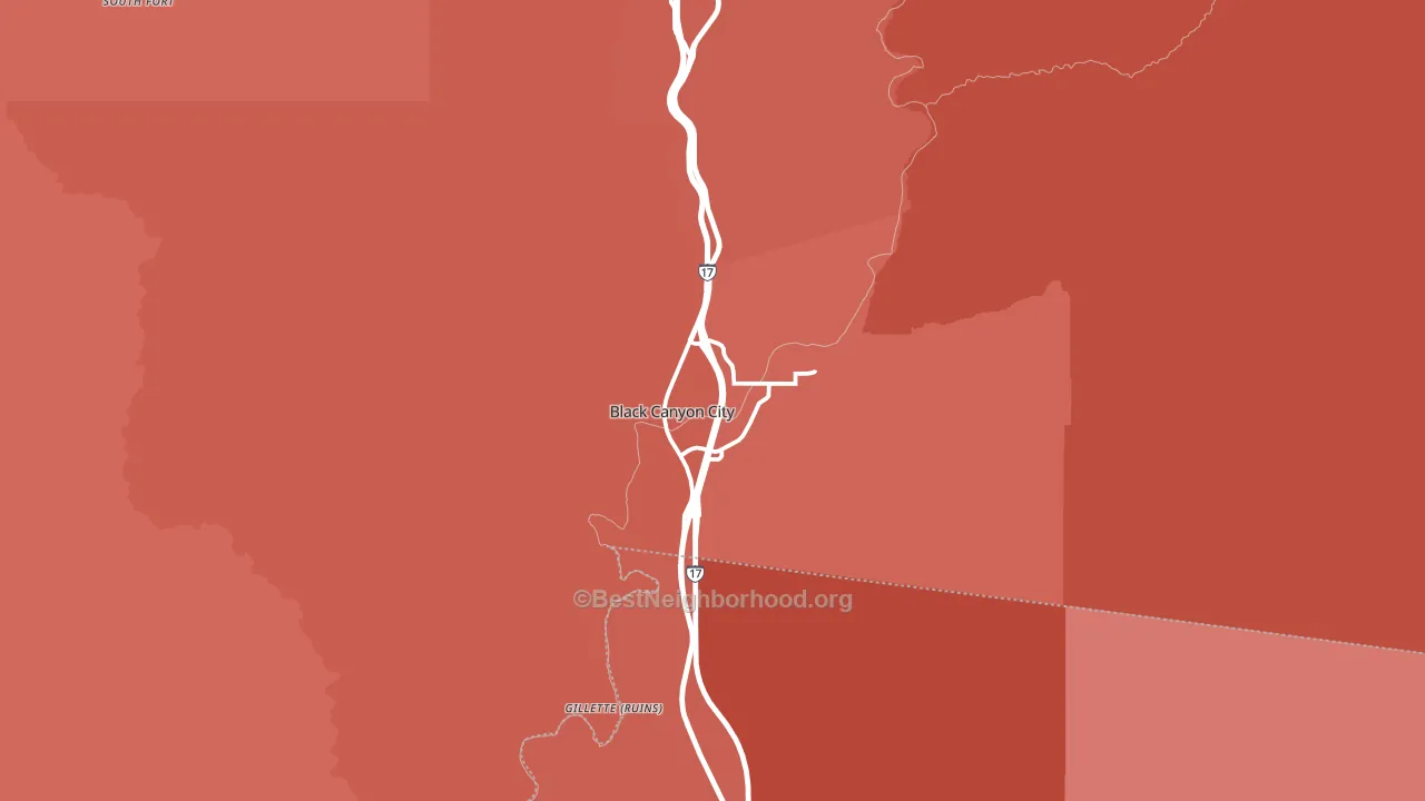 Black Canyon City, AZ block-group political-lean map