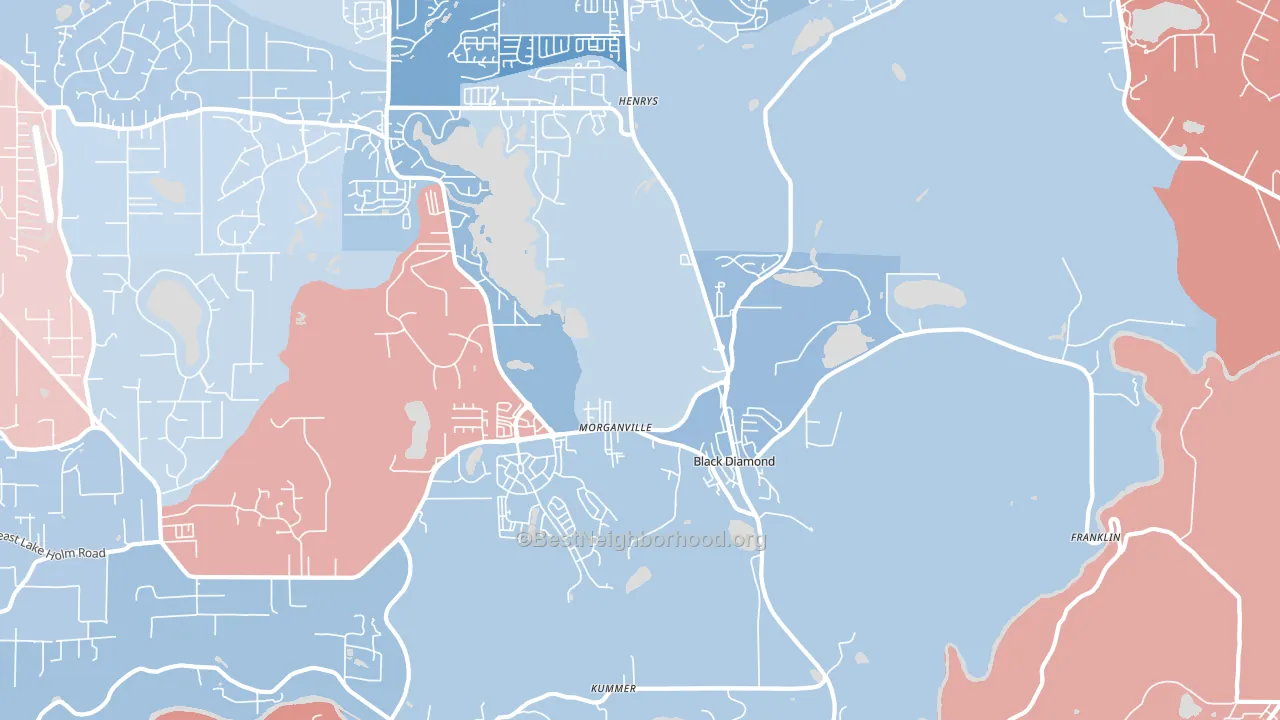 Black Diamond, WA block-group political-lean map