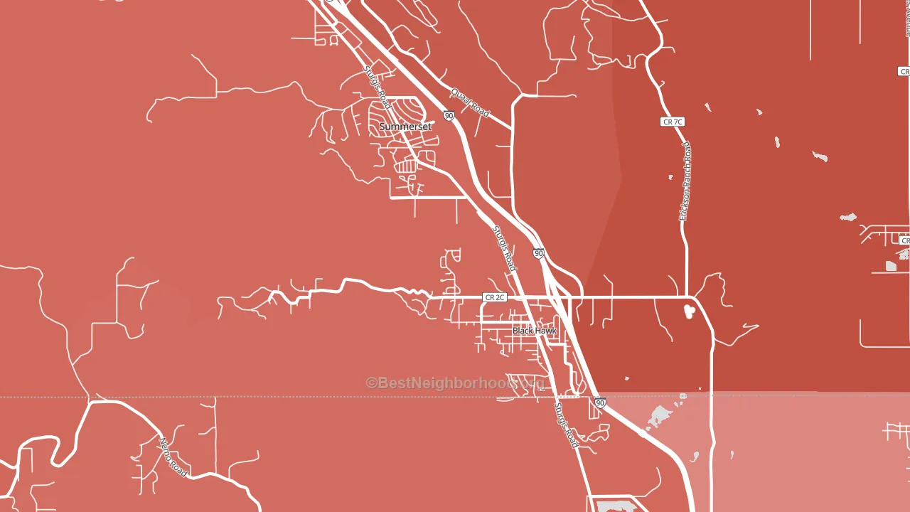 Black Hawk, SD block-group political-lean map