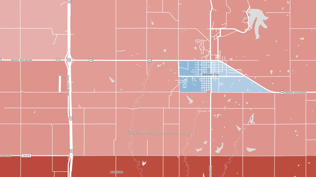 Black Jack, KS block-group political-lean map
