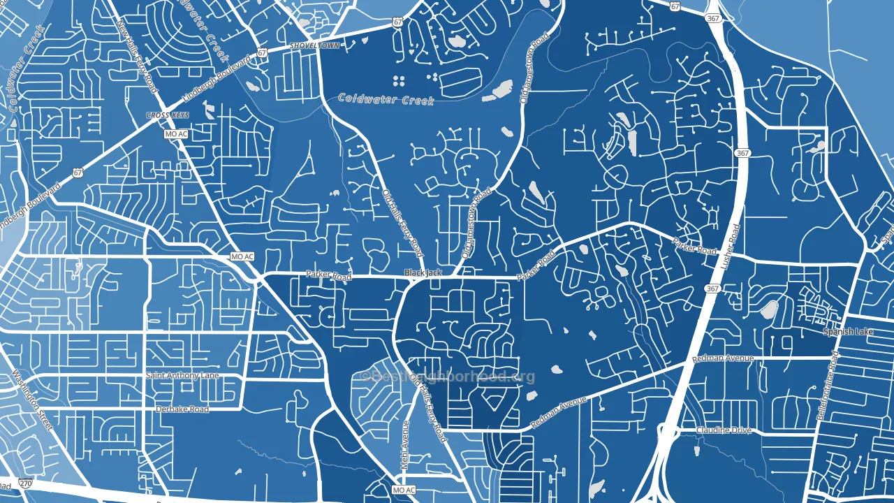 Black Jack, MO block-group political-lean map