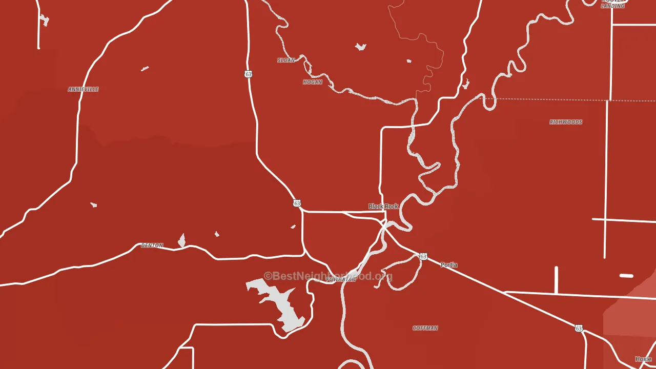 Black Rock, AR block-group political-lean map