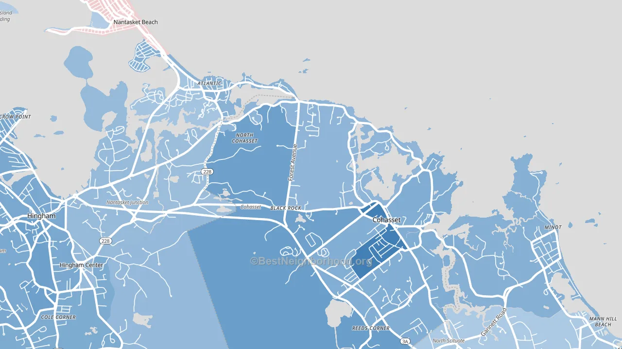 Black Rock, MA block-group political-lean map