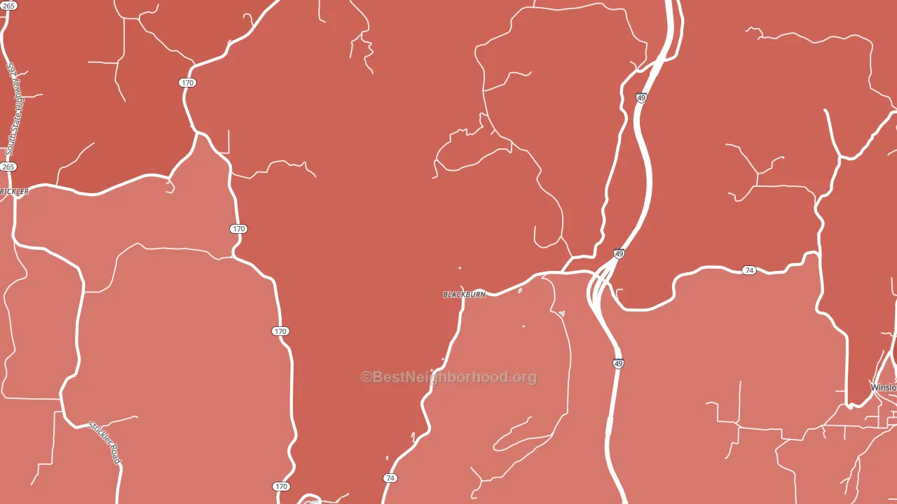 Blackburn, AR block-group political-lean map