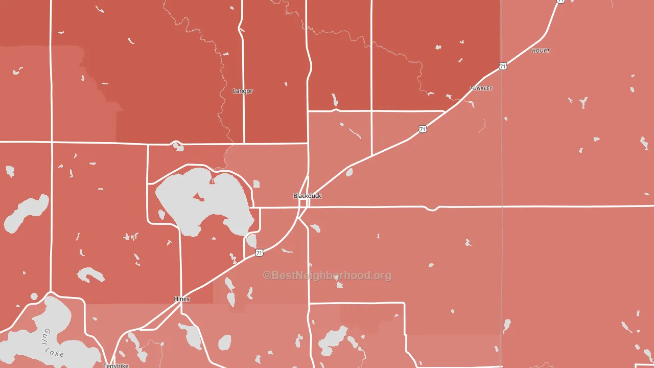 Blackduck, MN block-group political-lean map