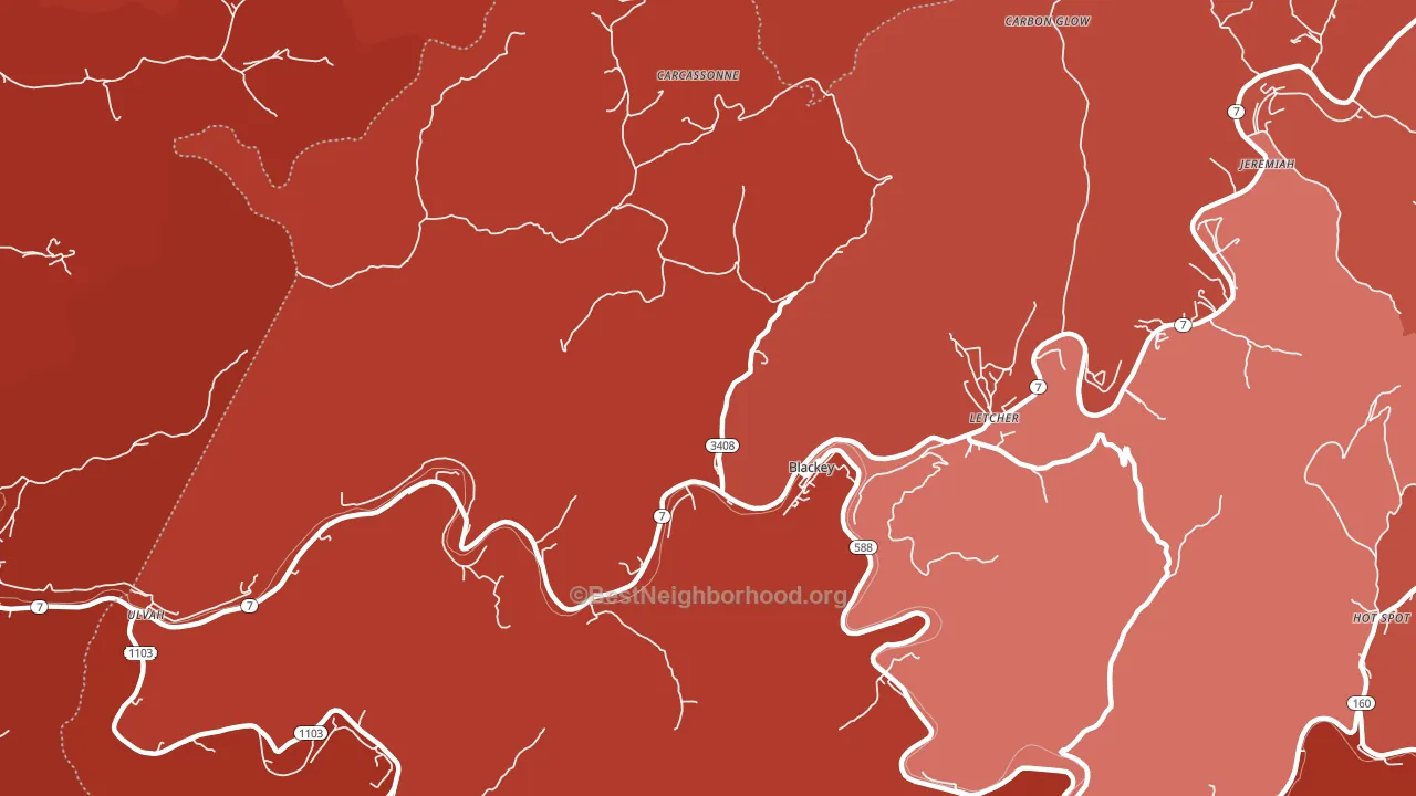 Blackey, KY block-group political-lean map