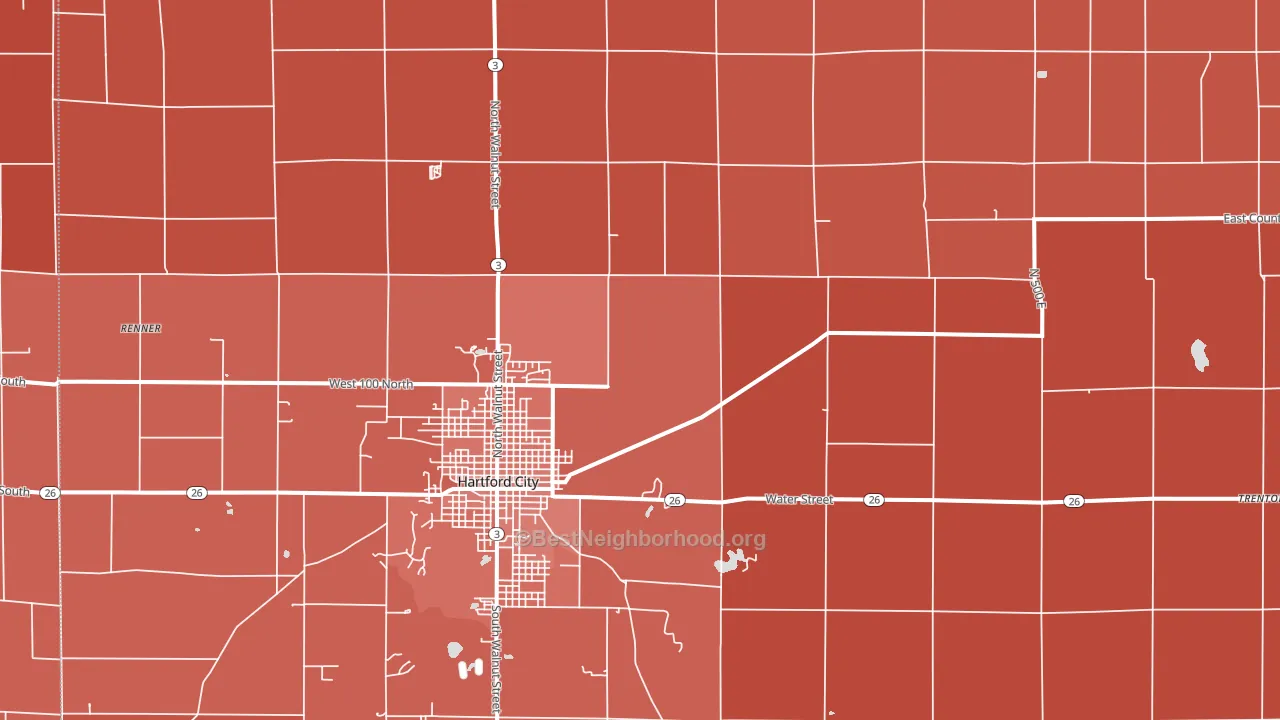 Blackford County, IN block-group political-lean map