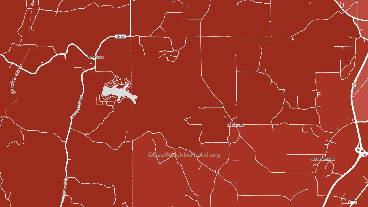 Blackland, MS block-group political-lean map