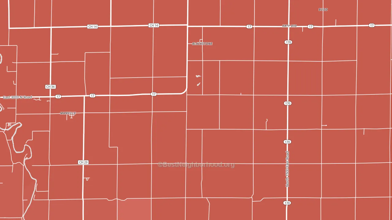 Blackstone, IL block-group political-lean map