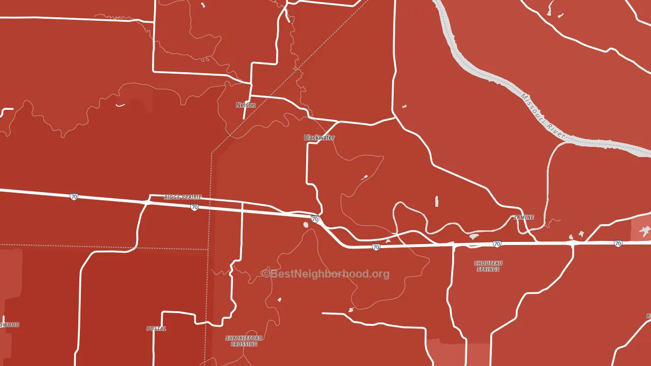 Blackwater, MO block-group political-lean map