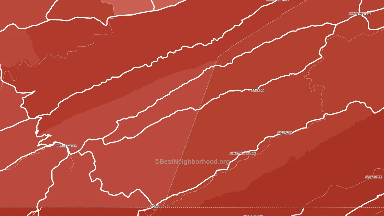 Blackwater, VA block-group political-lean map