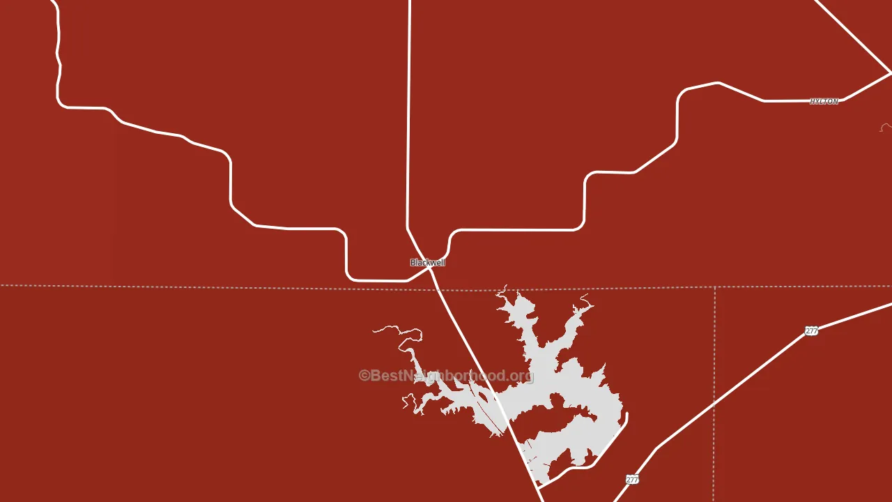 Blackwell, TX block-group political-lean map