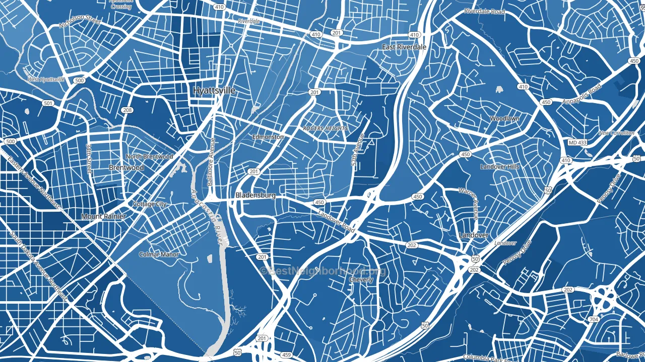 Bladensburg, MD block-group political-lean map