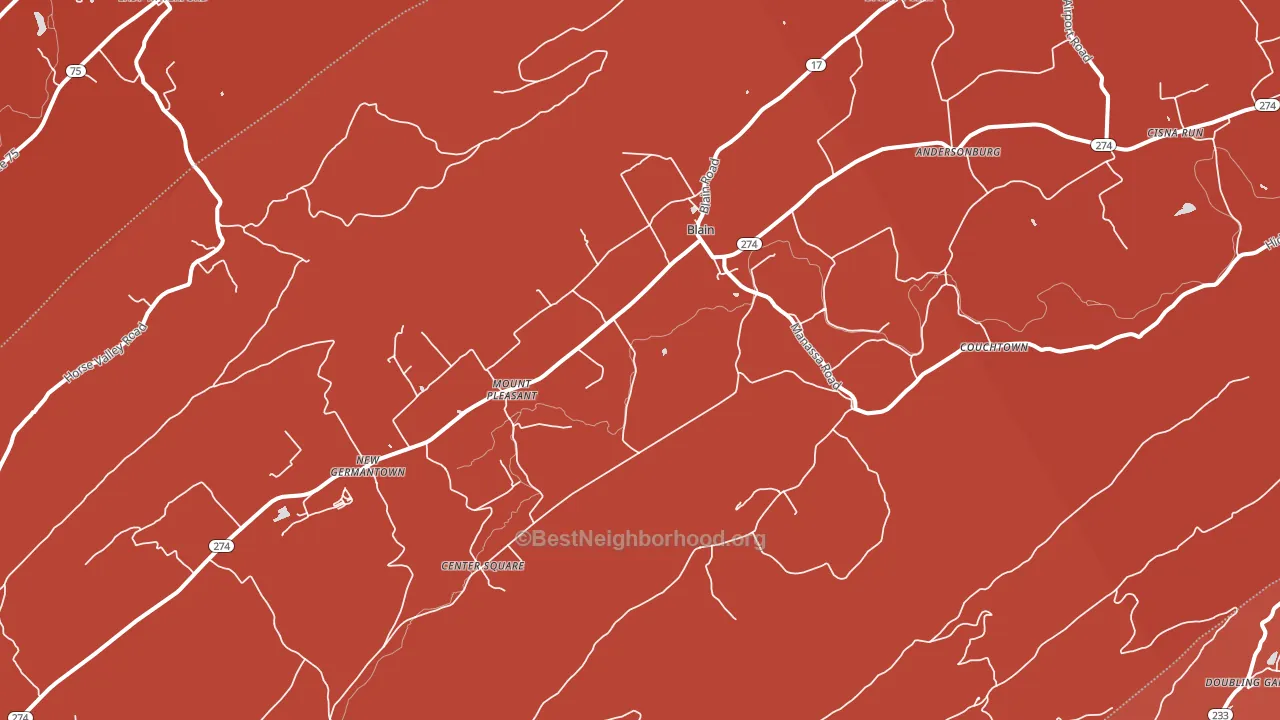 Blain, PA block-group political-lean map