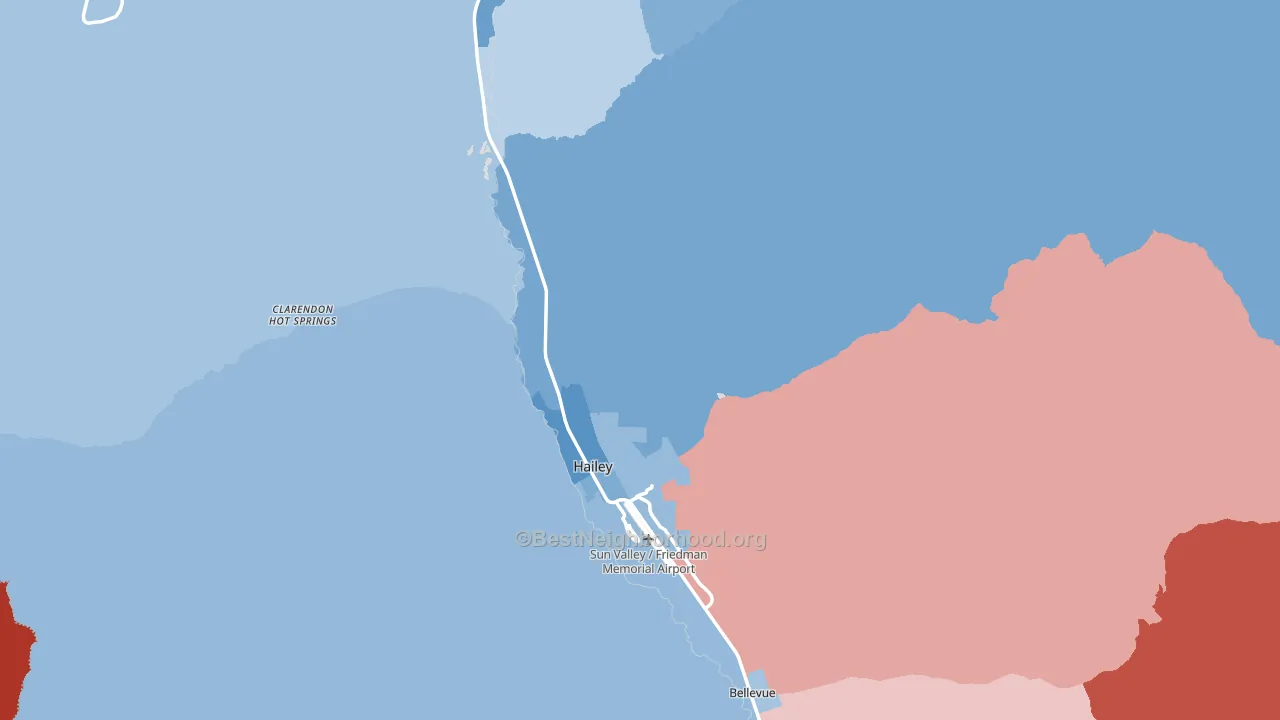 Blaine County, ID block-group political-lean map