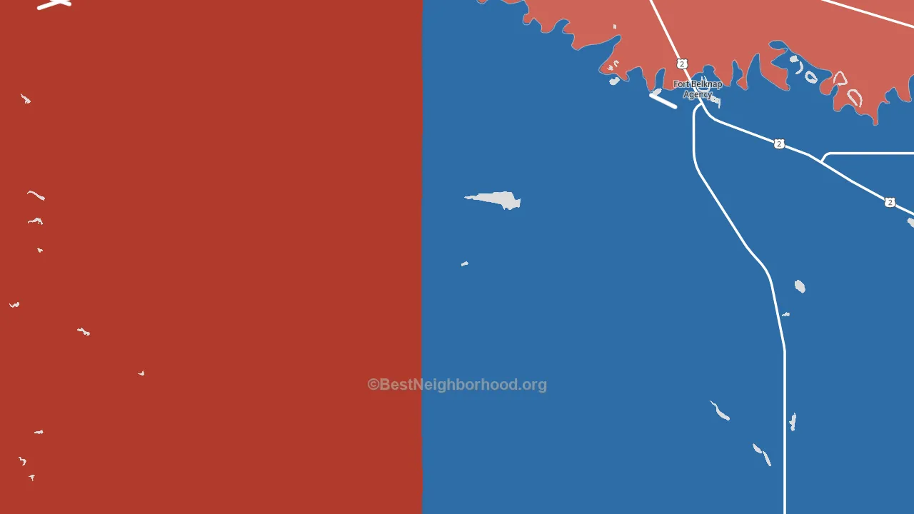 Blaine County, MT block-group political-lean map