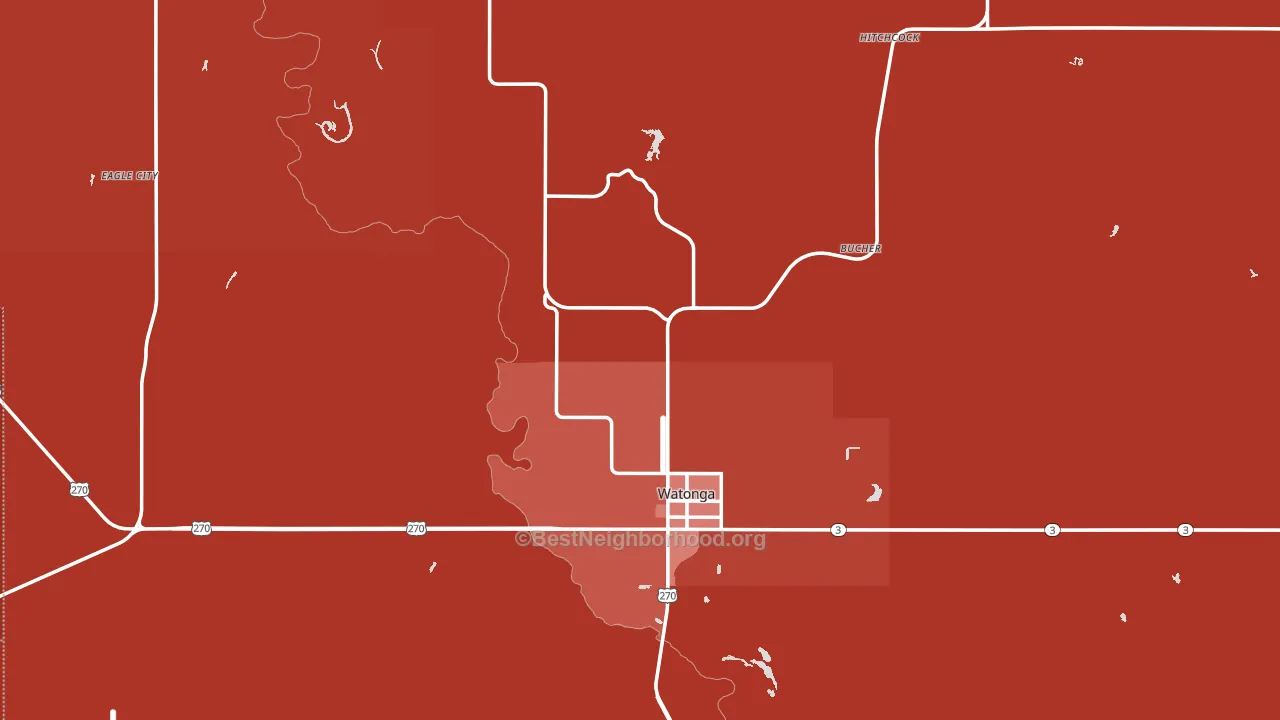 Blaine County, OK block-group political-lean map