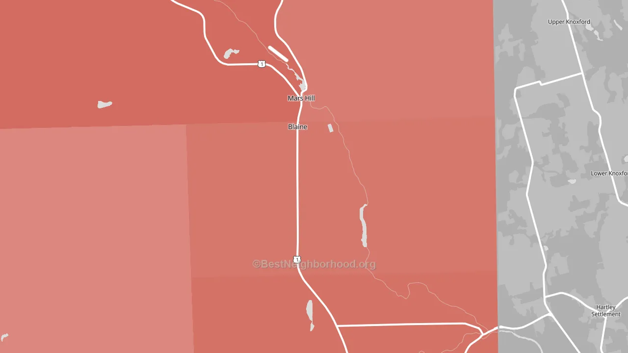 Blaine, ME block-group political-lean map