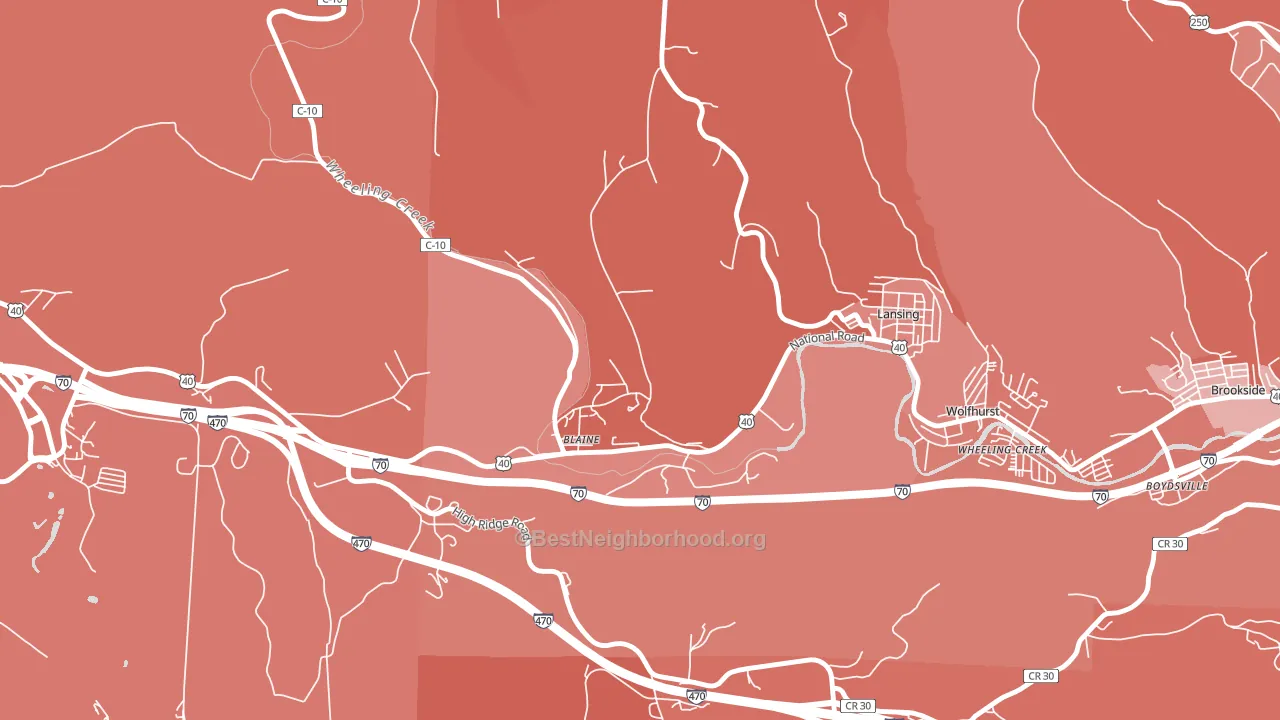 Blaine, OH block-group political-lean map