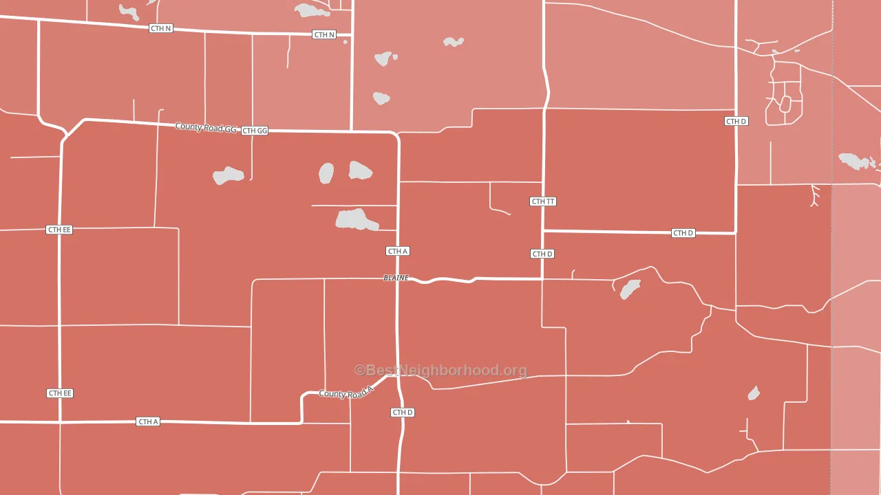 Blaine, WI block-group political-lean map