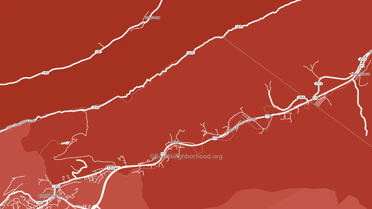 Blair, KY block-group political-lean map
