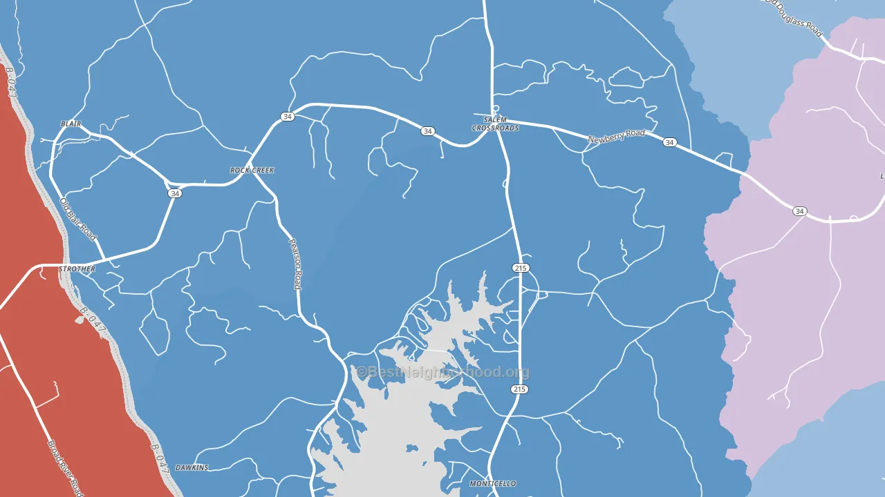 Blair, SC block-group political-lean map