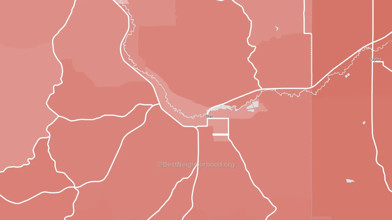 Blair, WI block-group political-lean map