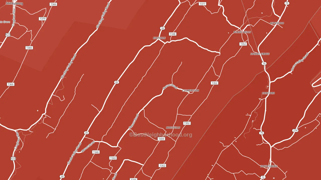 Blairs Mills, PA block-group political-lean map