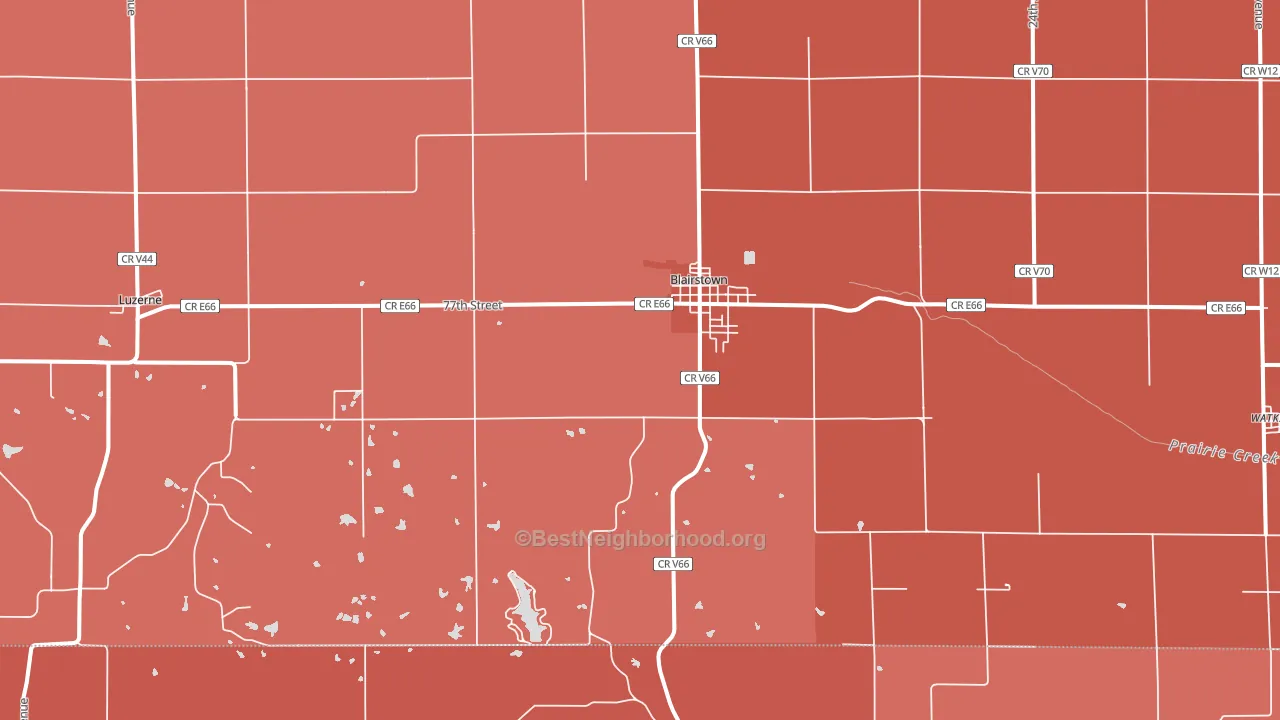 Blairstown, IA block-group political-lean map