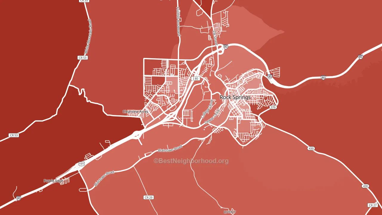 Blairtown, WY block-group political-lean map