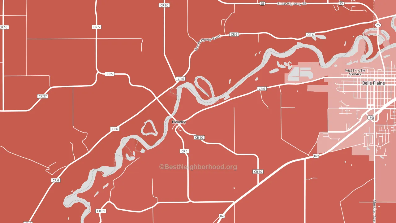 Blakeley, MN block-group political-lean map