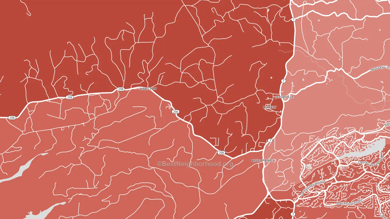 Blakely, AR block-group political-lean map