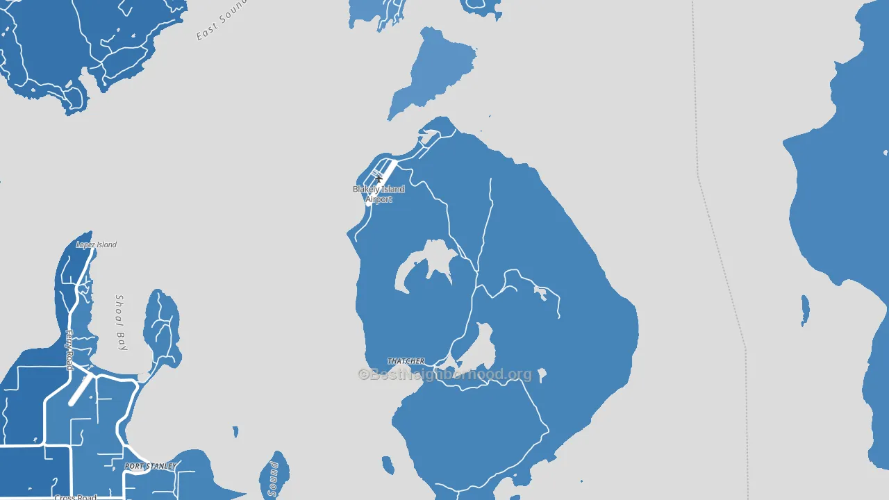 Blakely Island, WA block-group political-lean map