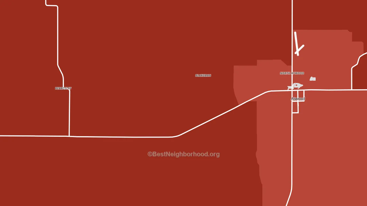 Blakeman, KS block-group political-lean map