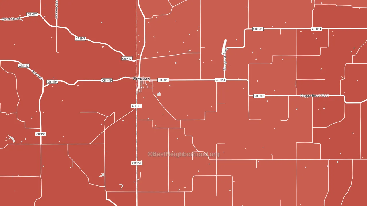 Blakesburg, IA block-group political-lean map