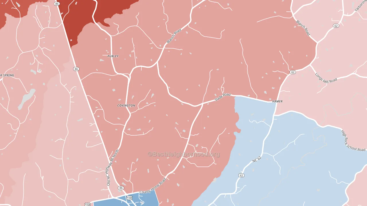 Blanch, NC block-group political-lean map