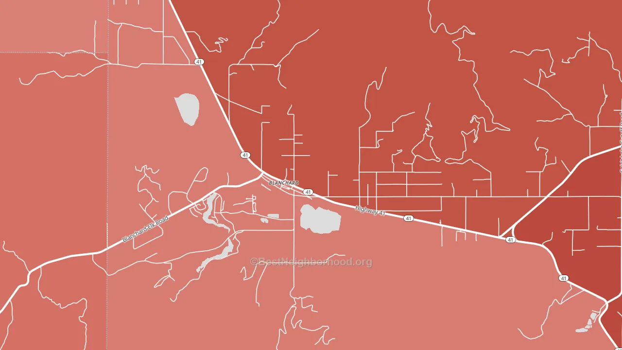 Blanchard, ID block-group political-lean map