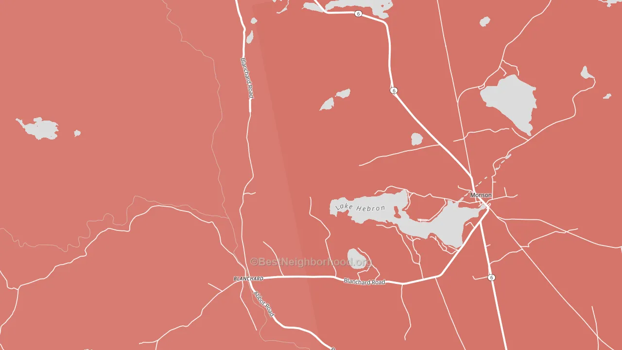 Blanchard, ME block-group political-lean map