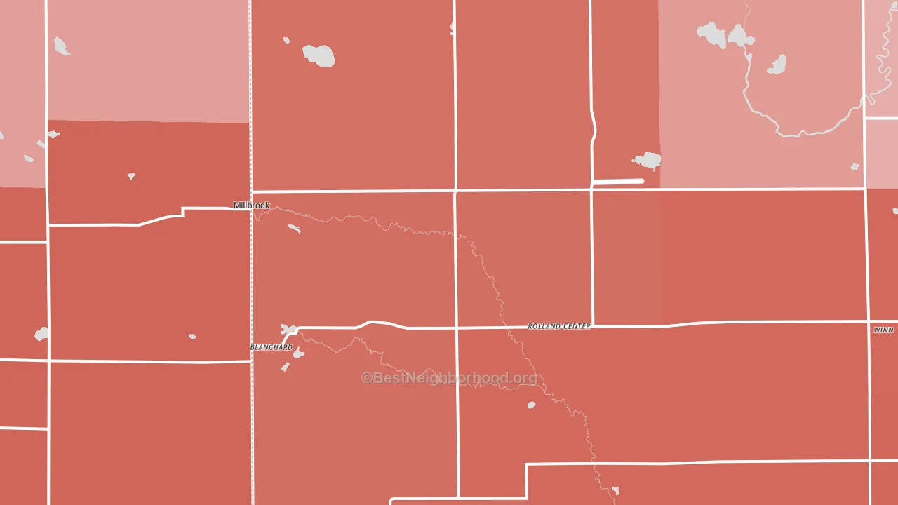 Blanchard, MI block-group political-lean map