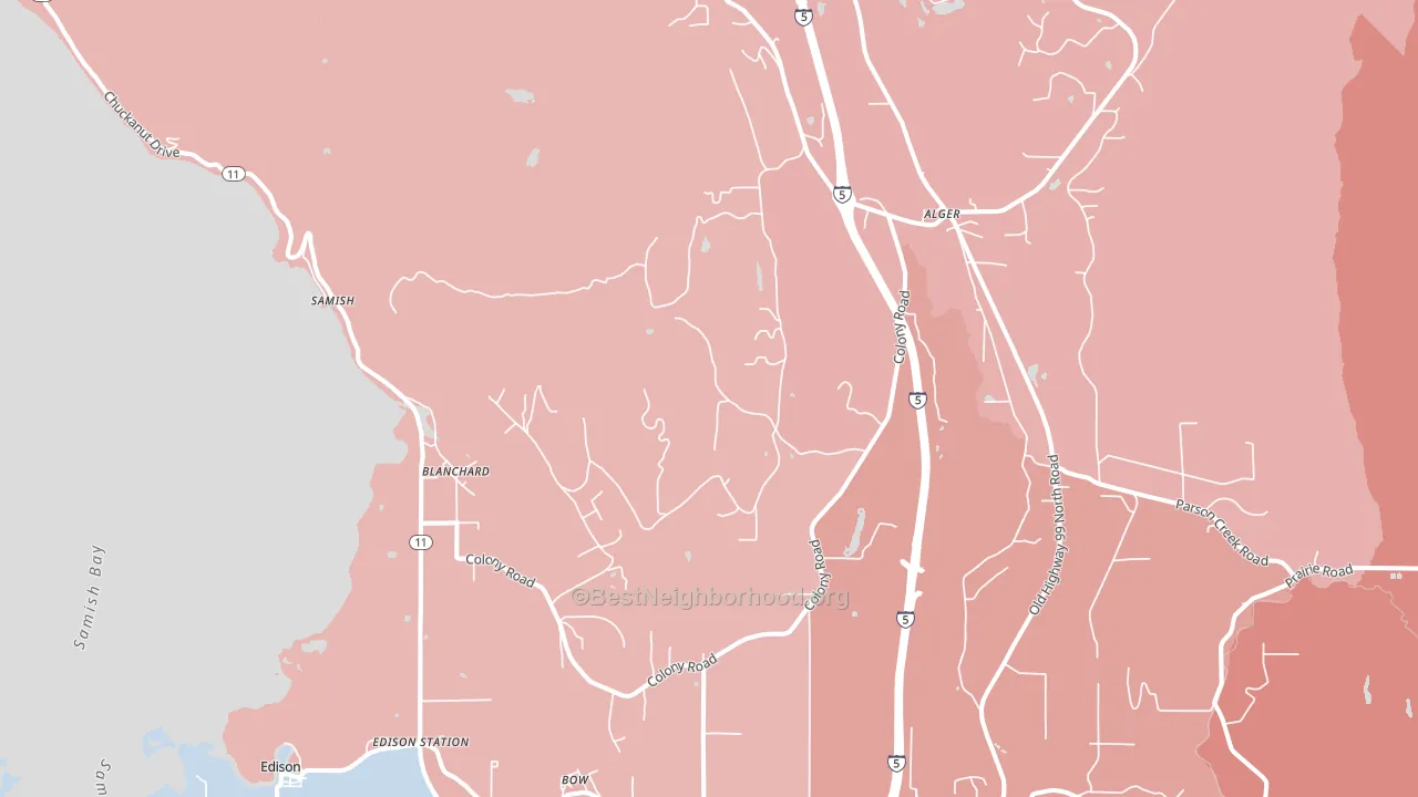 Blanchard, WA block-group political-lean map