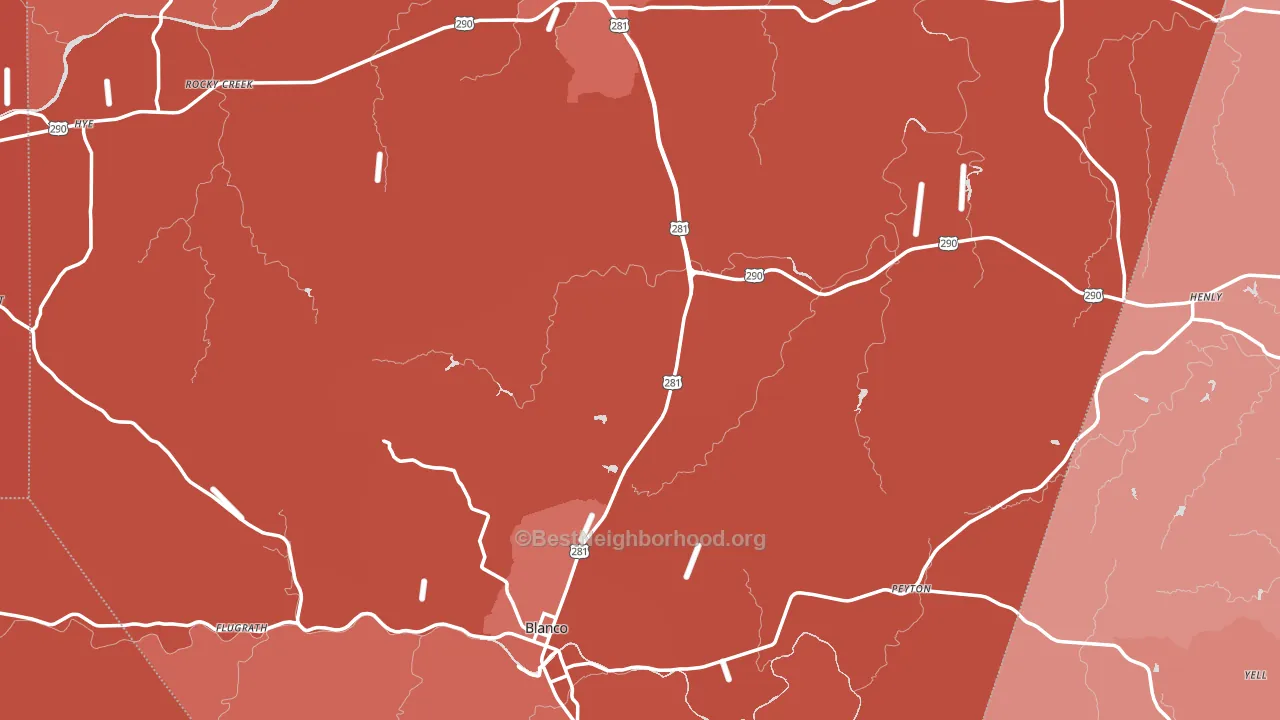 Blanco County, TX block-group political-lean map