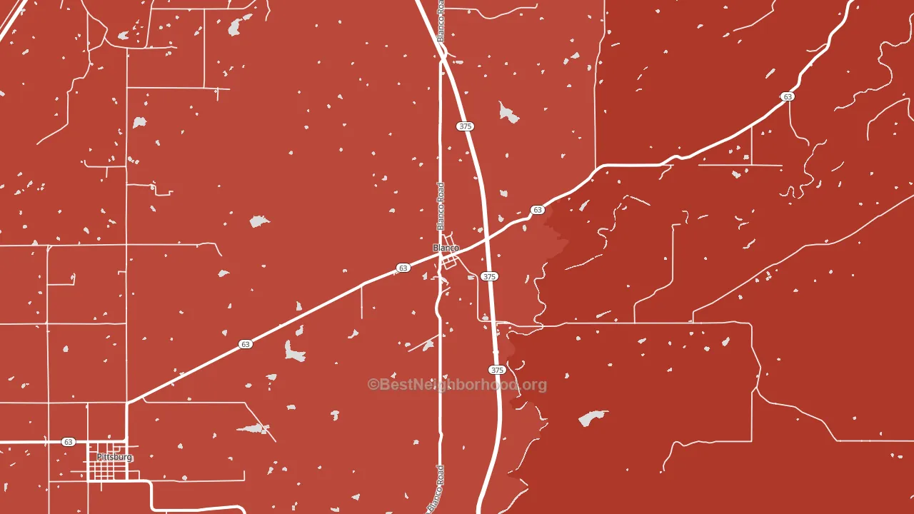 Blanco, OK block-group political-lean map