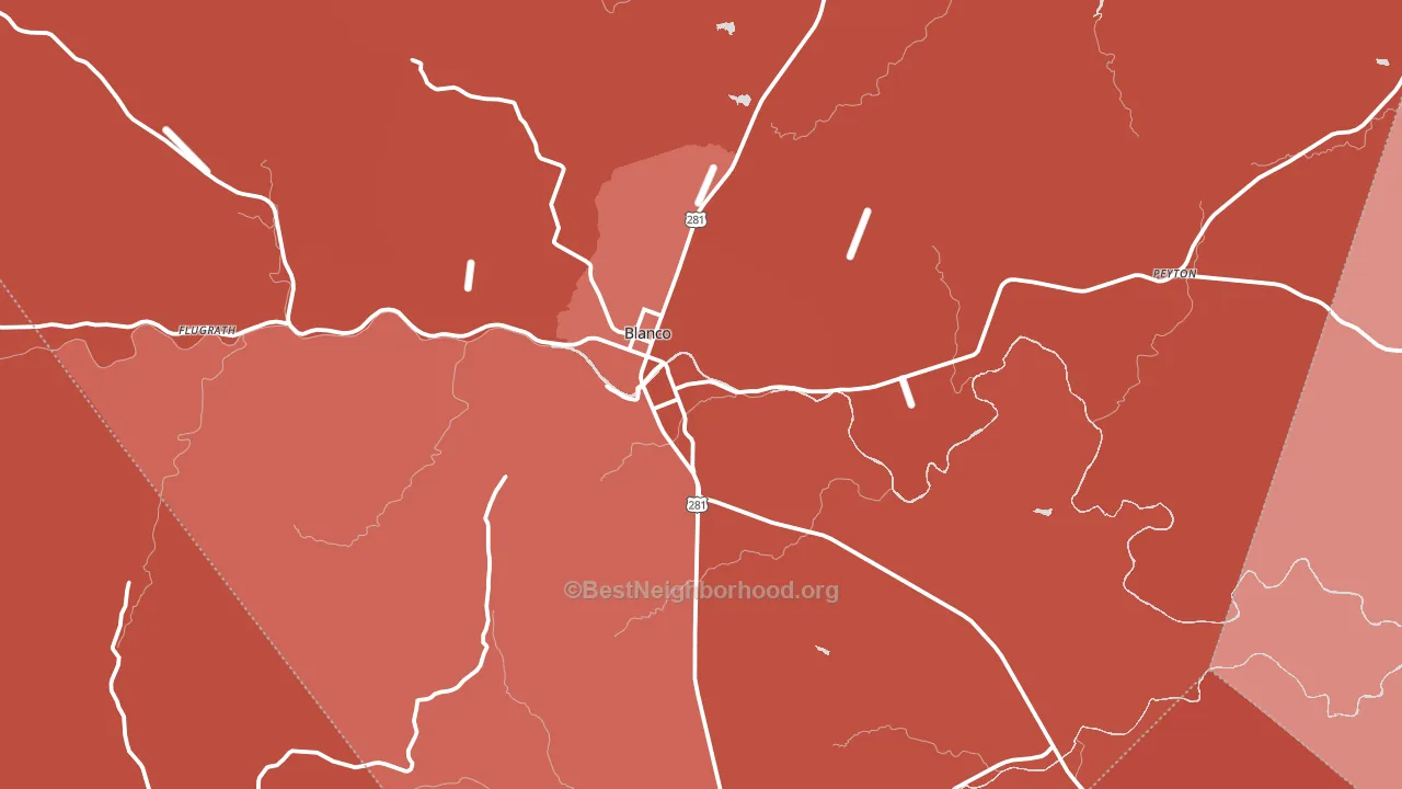 Blanco, TX block-group political-lean map