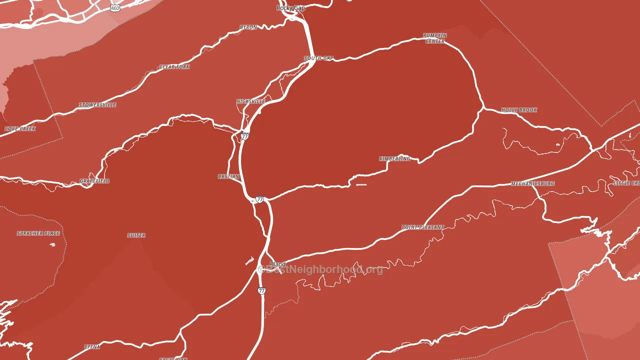 Bland County, VA block-group political-lean map