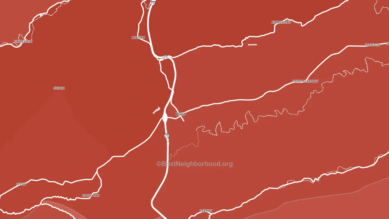 Bland, VA block-group political-lean map