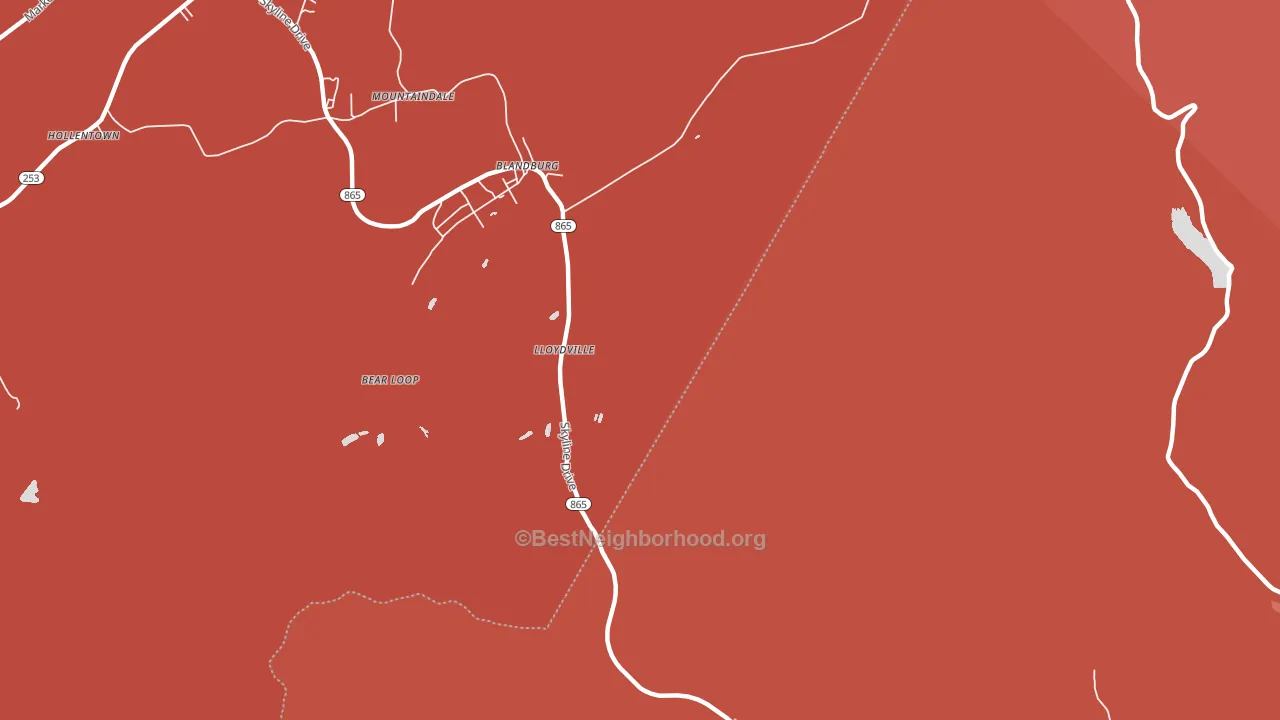 Blandburg, PA block-group political-lean map