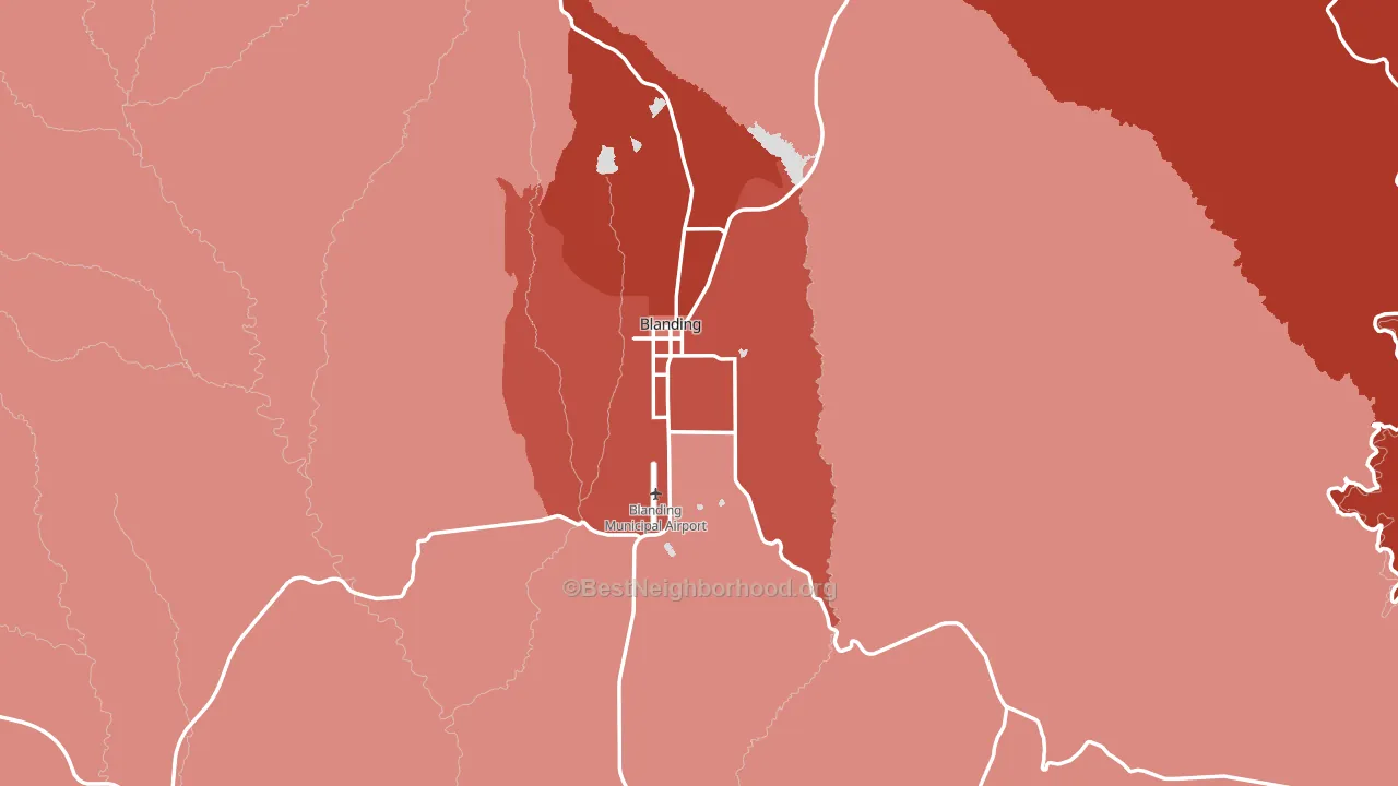Blanding, UT block-group political-lean map